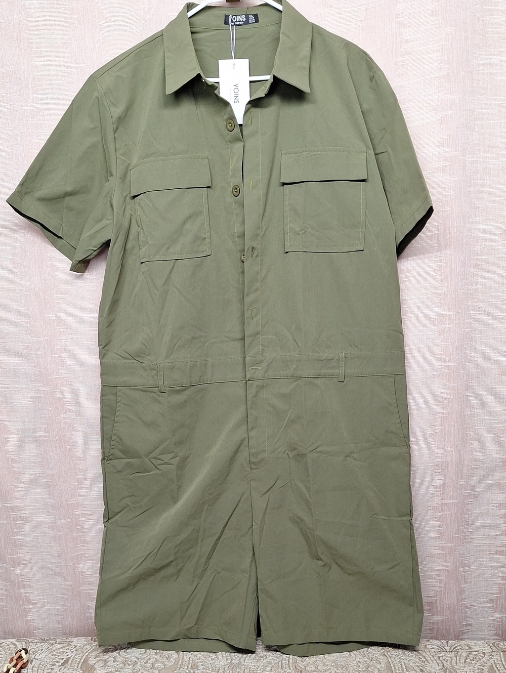 YOINS Women's Jumpsuit Shorts Olive XXL-Sleeve Utility Jumpsuit Loose Fitting